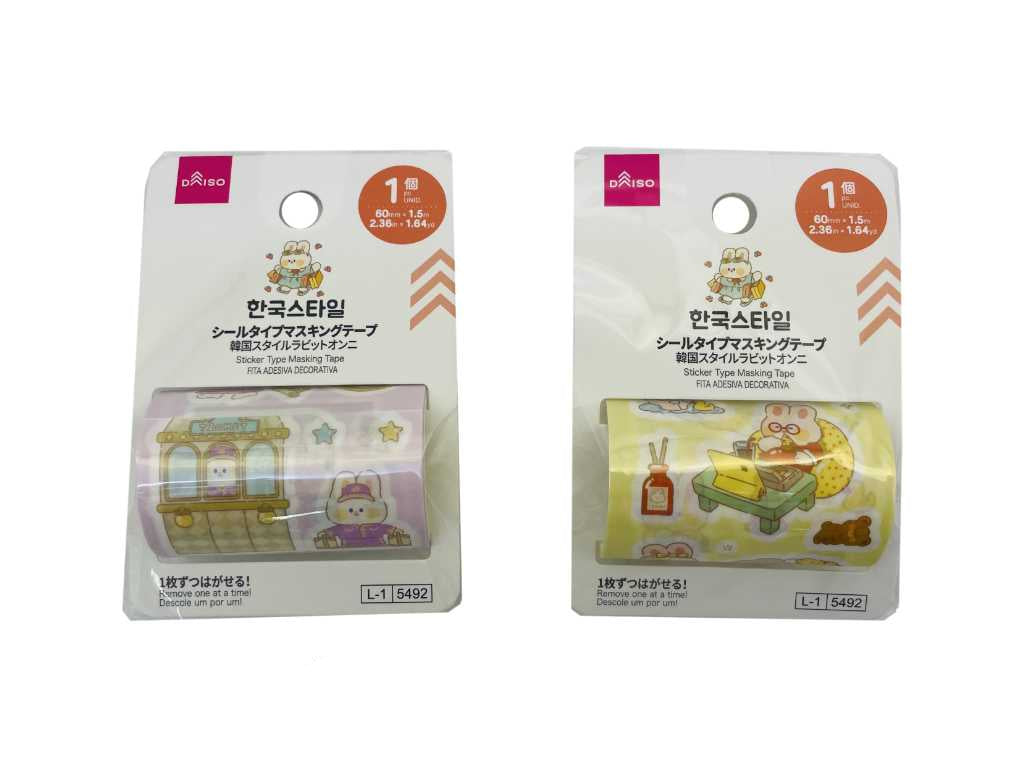 Sticker Type Masking Tape (Korean Style Rabbit Onni, 1 pc)