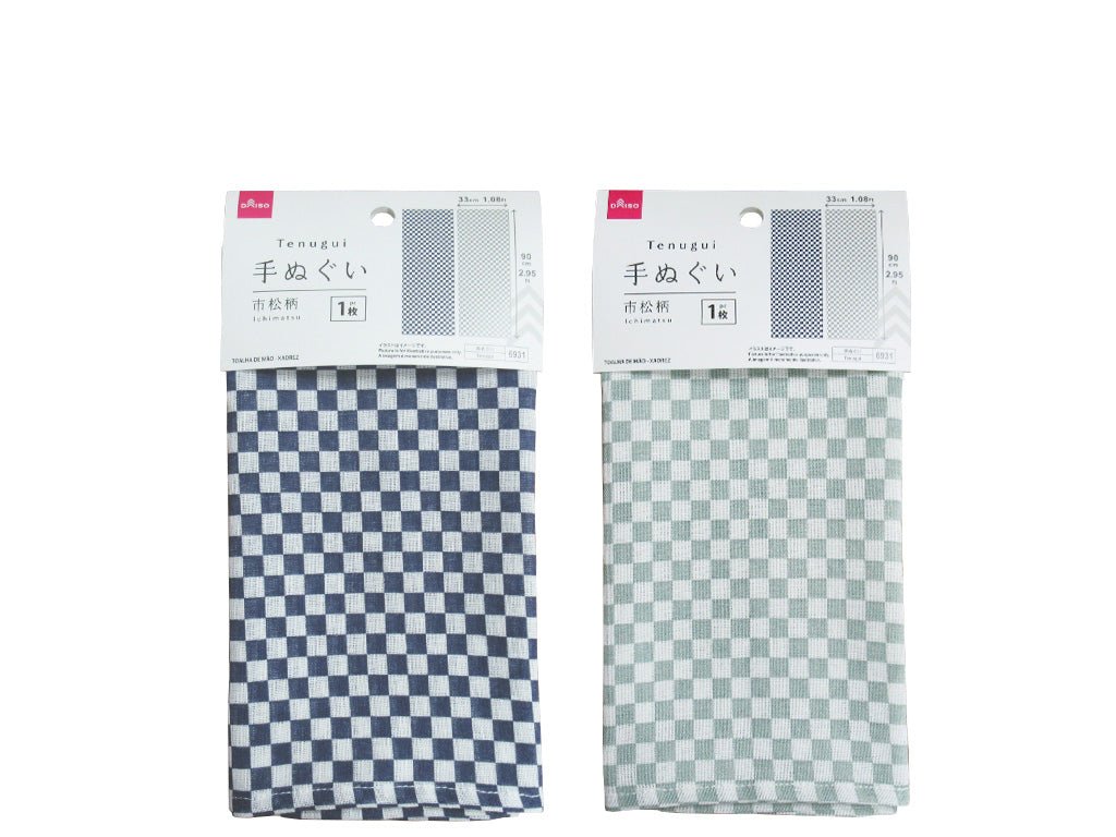 Cotton Blend Tenugui (Ichimatsu Pattern)