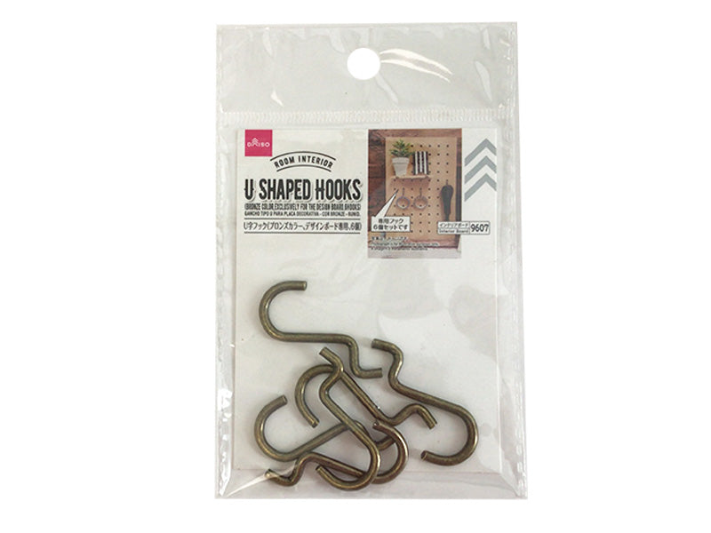U-Shaped Hook (Bronze Color, For Design Board, 6 Pieces)