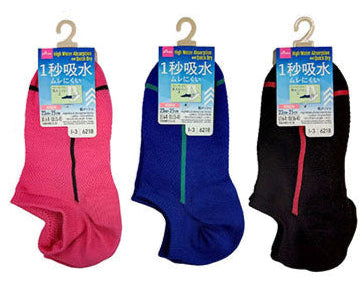 1-Second Absorb Socks (Ladies, Coarse Mesh, Very Short Length, Line)