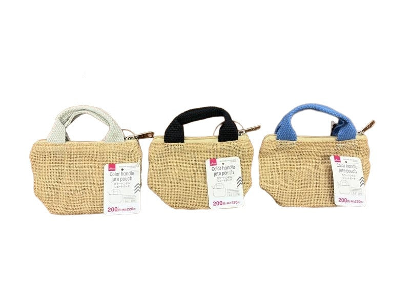Color Handle Jute Pouch