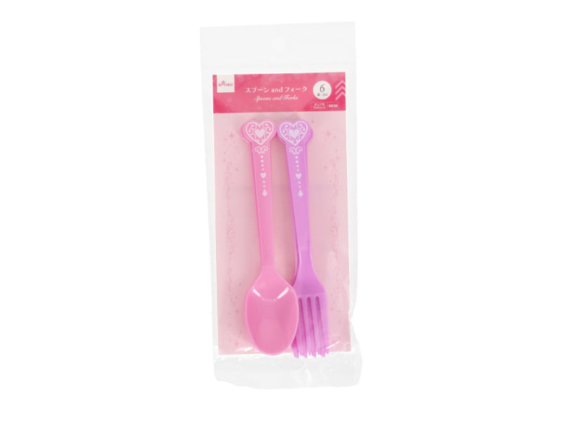 Spoon and Fork (Heart, 6 Pieces)