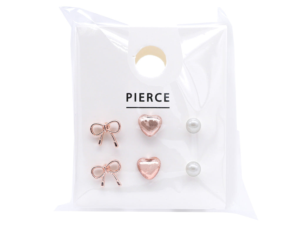 Set Earrings (Ribbon & Heart)