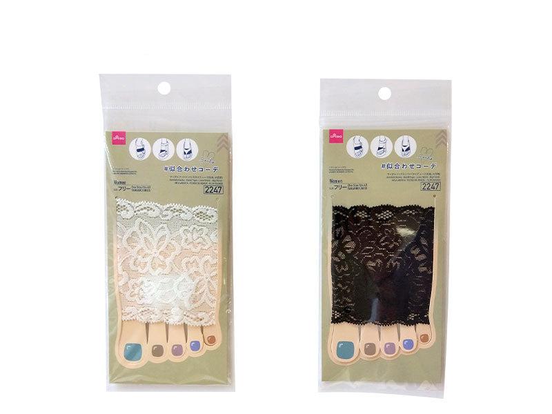 Sandal Socks (Band Type, Lace Fabric, Large Flower Pattern)
