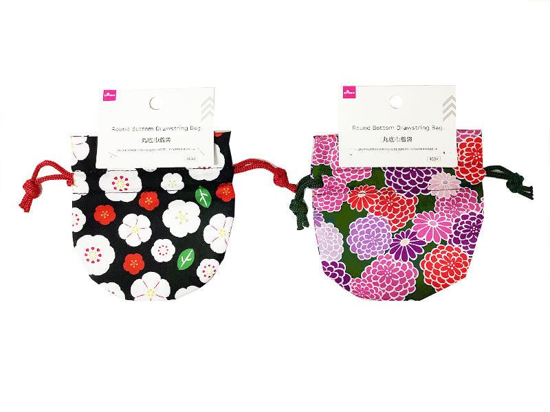 Round Bottom Drawstring Bag (Kimono Pattern, A)