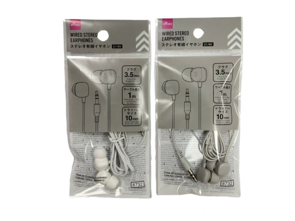 Stereo Wired Earphones (GY, WH)