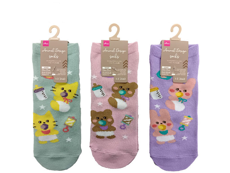 Animal Design Socks (Women's, Baby Animal Pattern, Short Length)