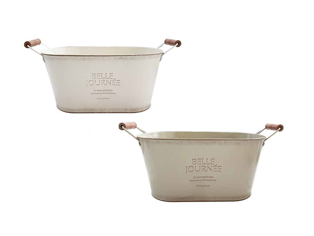 French Style Iron Pot (Oval, Wooden Handle)