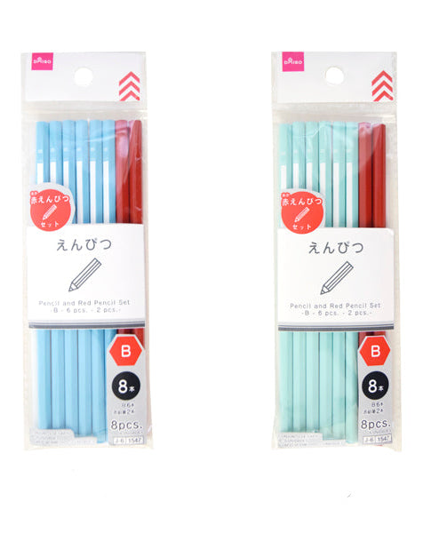 Pencil (B 6 pcs) + Red Pencil (2 pcs) Set