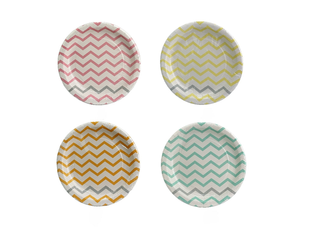 Paper Plates (Chevron Pattern, 10 Pieces)