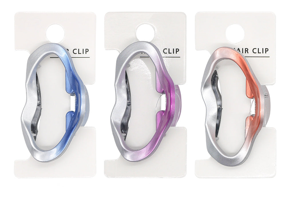 Matte Metallic Hair Clip (Round Wave, Gradient)