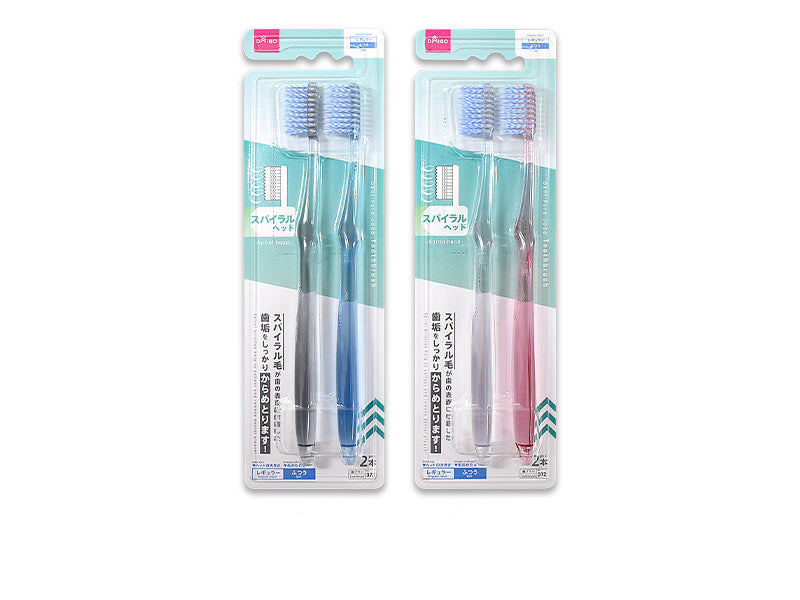 Toothbrush (Dentpure, J006, Spiral Head, Regular, 2 Pieces)