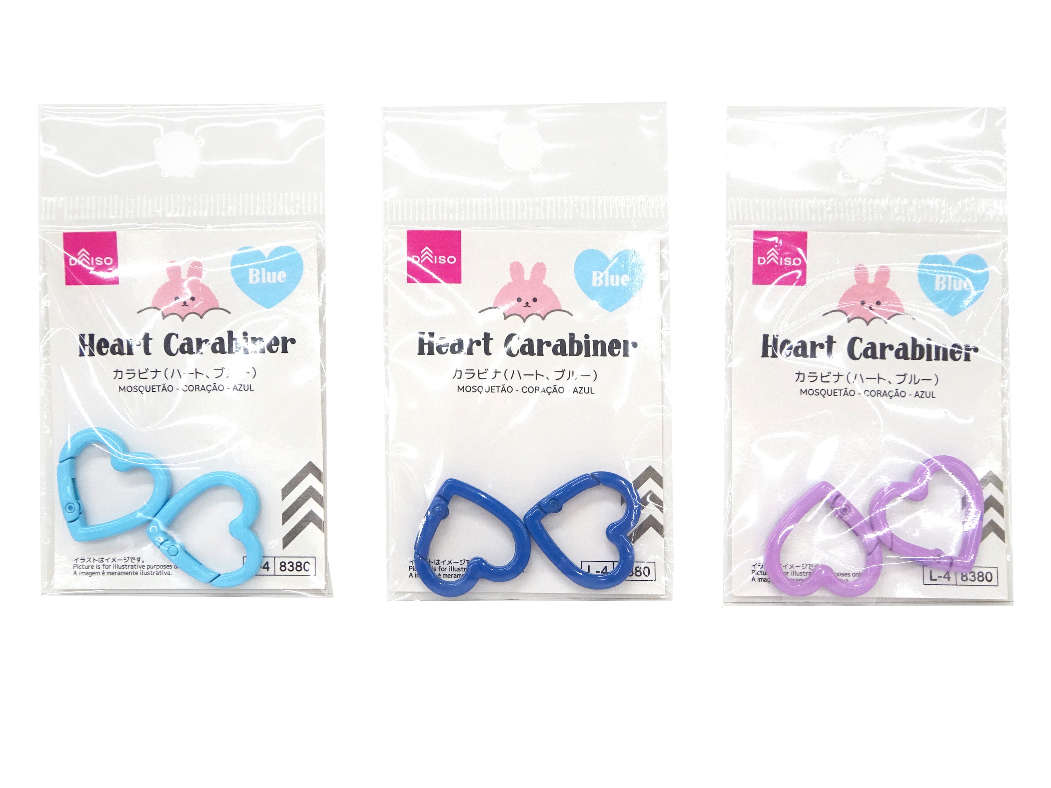 Carabiner (Heart, Blue, Light Blue, Purple)