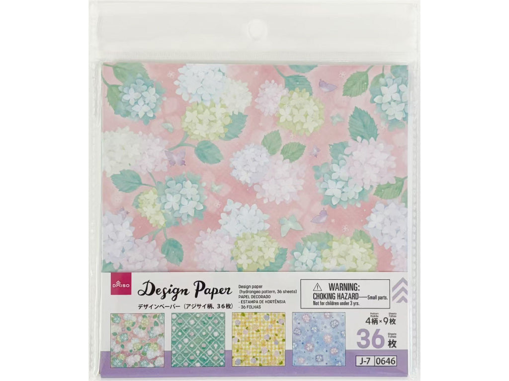 Design Paper (Hydrangea Pattern, 36 Sheets)