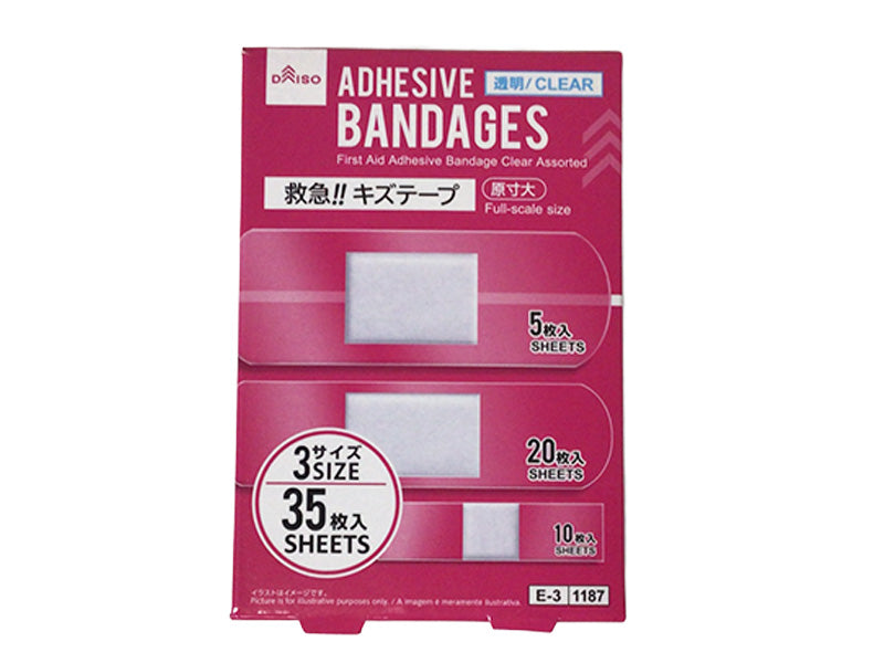 Emergency Bandage Tape Transparent Assorted (35 Pieces)