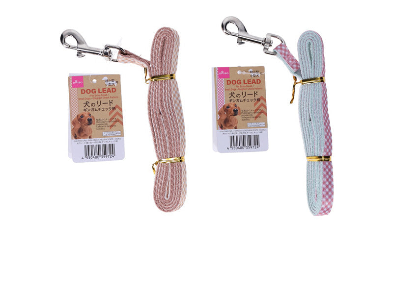 Dog Leash (Extra Small/Small Dog, Gingham Check Pattern)