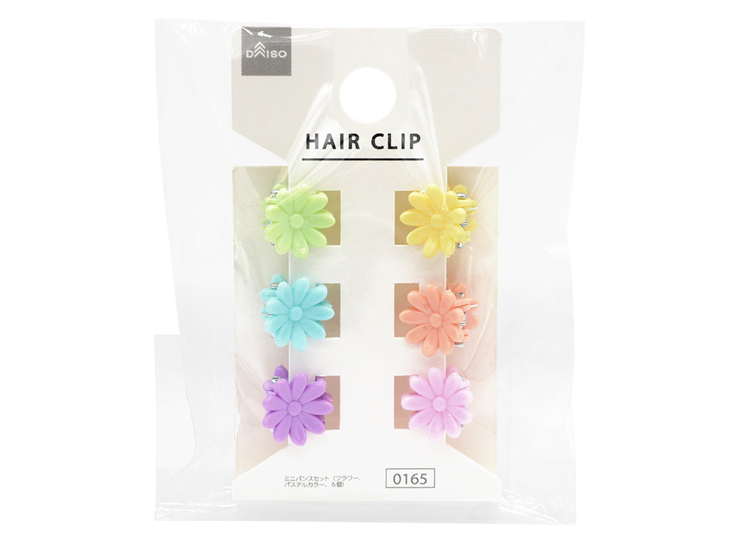 Mini Bun Set (Flower, Pastel Colors, 6 Pieces)