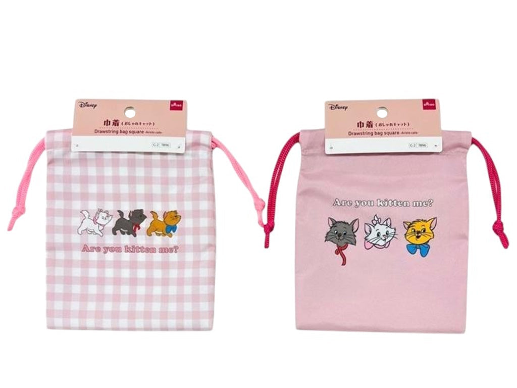 Square Drawstring Bag (Stylish Cat)
