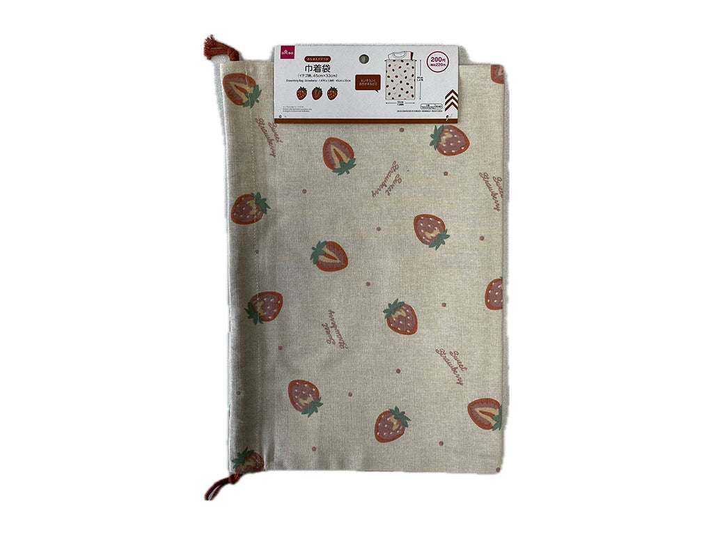 Drawstring Bag (Strawberry Pattern)
