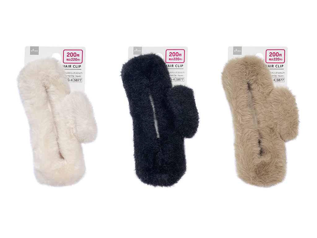 Eco-Fur Square Hair Clip