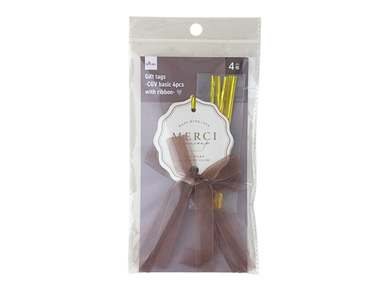 Gift Tags (CGV Basic, 4 Pieces, with Ribbon)