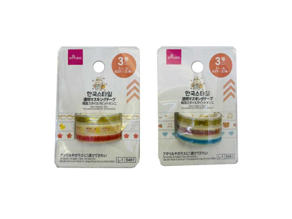 Transparent Masking Tape (Korean Style Rabbit Onni, 3 pieces)