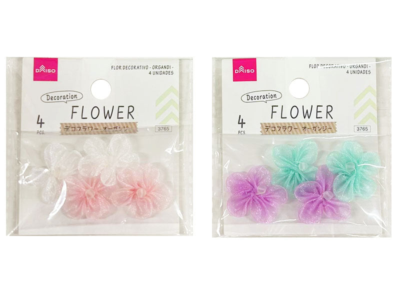 Deco Flower (Organza, 4 Pieces)