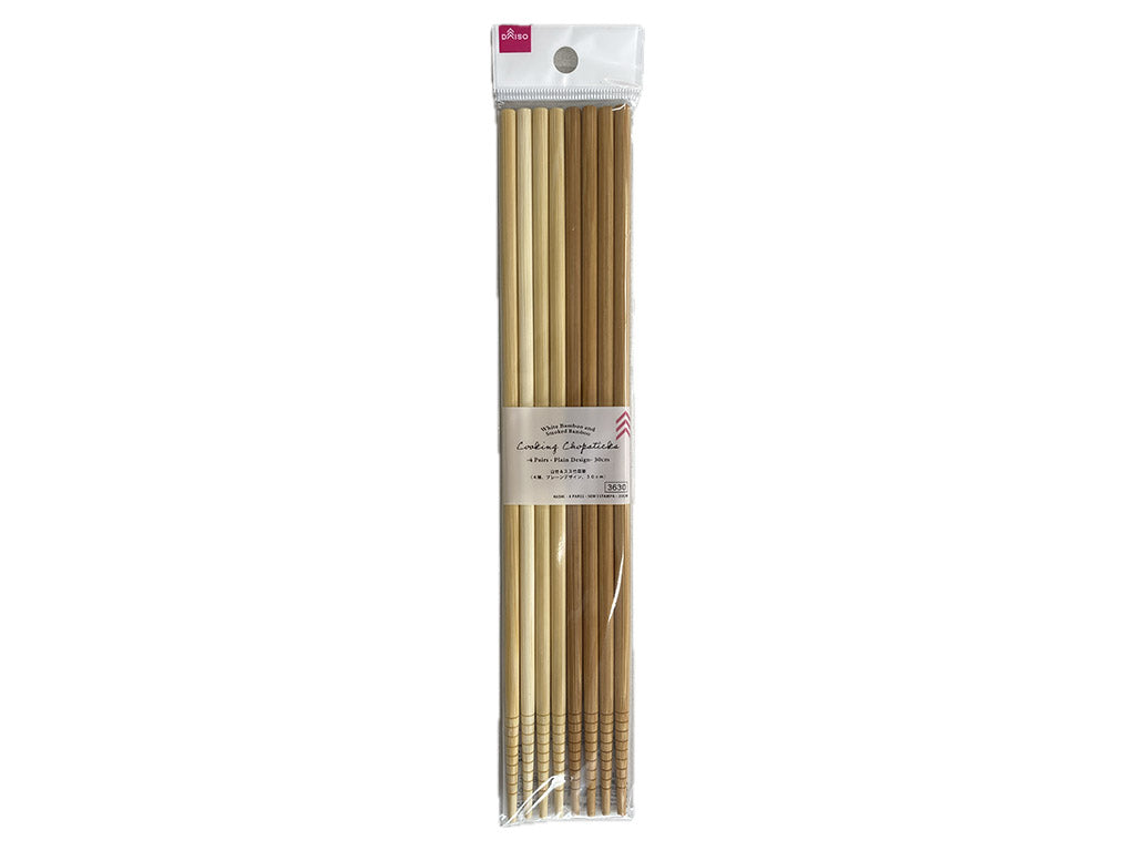 White Bamboo & Sus Bamboo Chopsticks (4 Pairs, Plain Design)