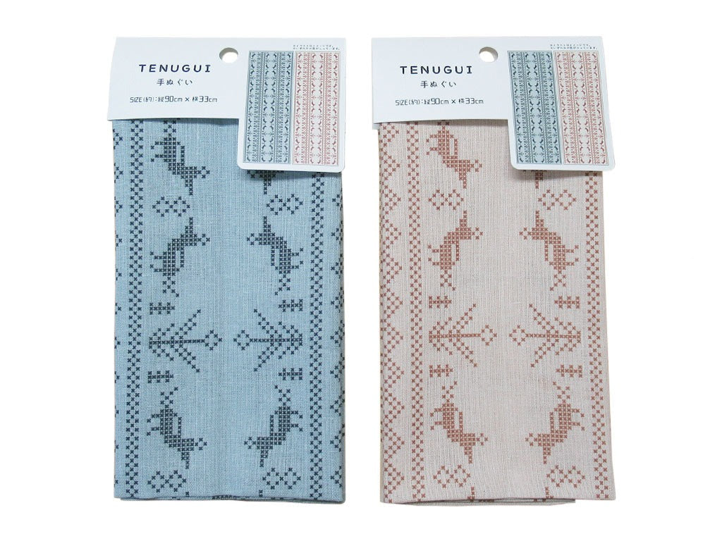 Cotton Blend Tenugui (Cross Stitch Pattern)