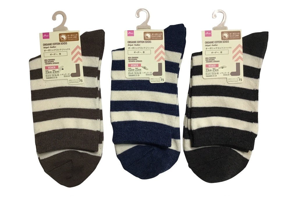 Organic Cotton Socks (Striped, Melange)