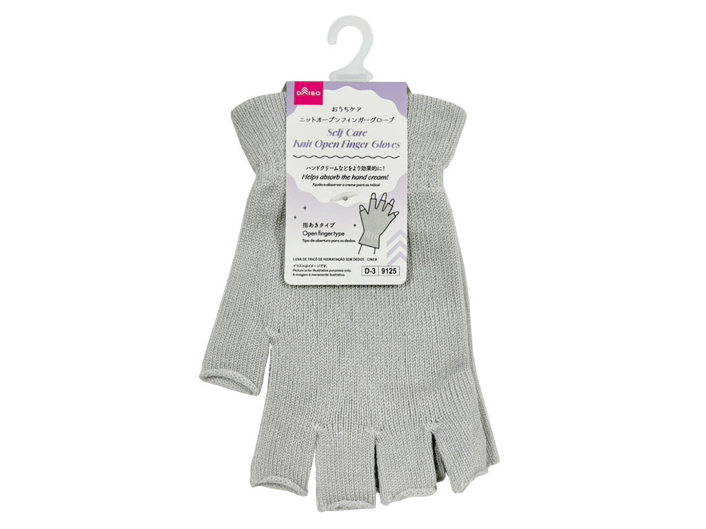 Home Care Knit Open Finger Gloves (Gray)