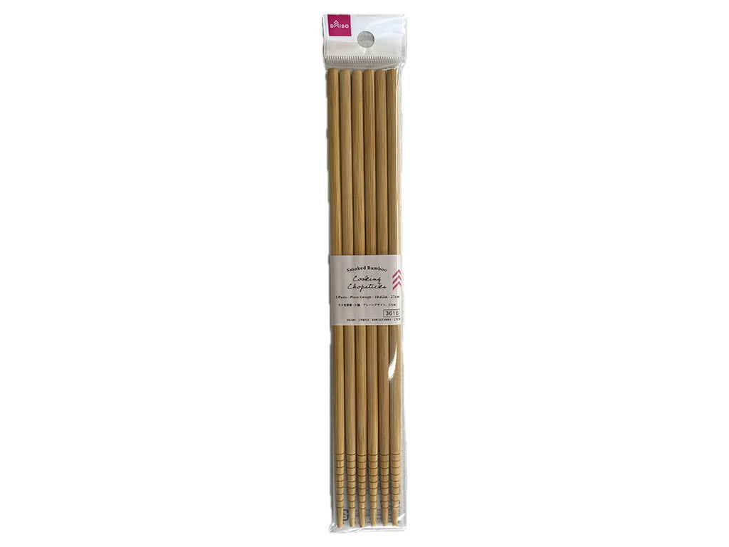 Sus Bamboo Chopsticks (3 Pairs, Plain Design)