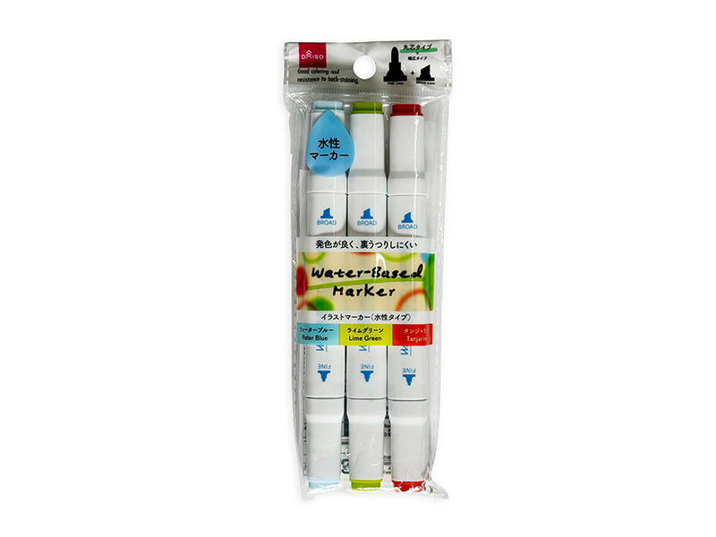 Water-based Illustration Marker (Fresh Color, Round Tip, 3 pcs)