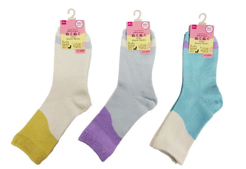 Cozy Room Socks (Women's, Mole Yarn, Color Block)