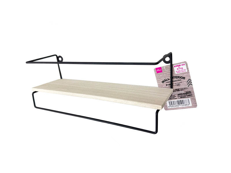 Iron and Wood Wall Shelf (Compatible with S-Hooks)