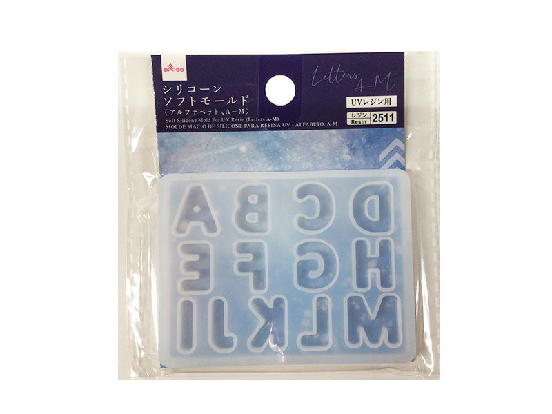 Silicone Soft Mold for UV Resin (Alphabet, A-M)