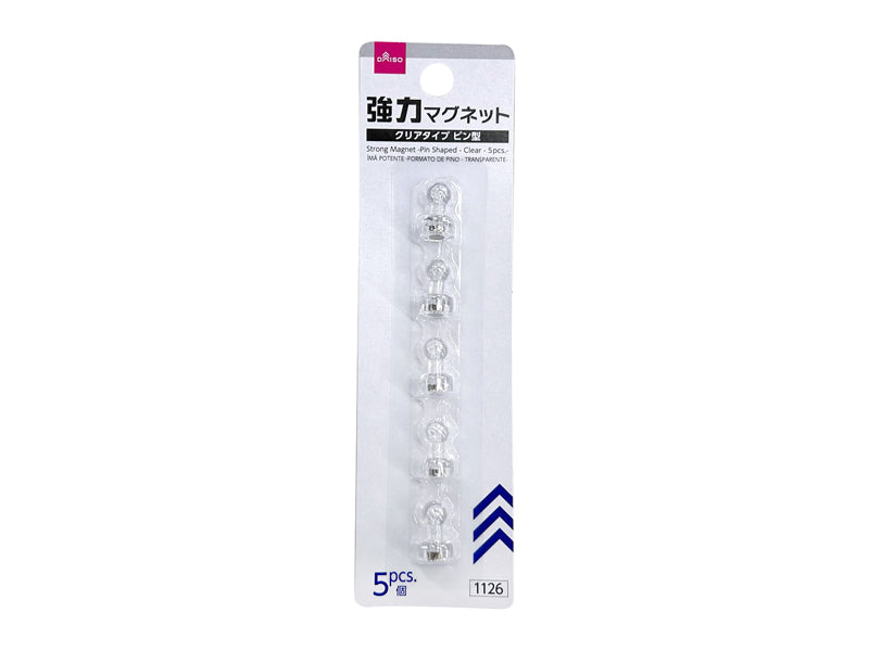 Strong Magnet (Clear Type, Pin Type, 5 Pieces)