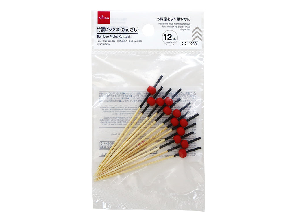 Bamboo Picks (Hairpin Shape, 12 Pieces)