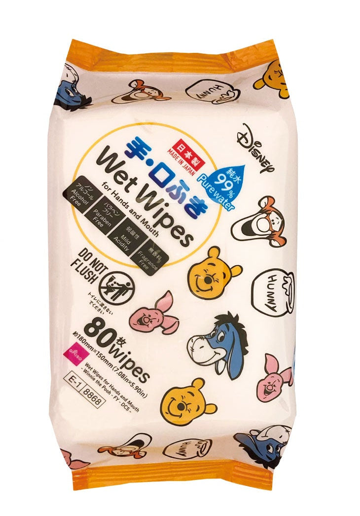Hand Wipes, 99% Pure Water, 80 Pieces (Winnie the Pooh)