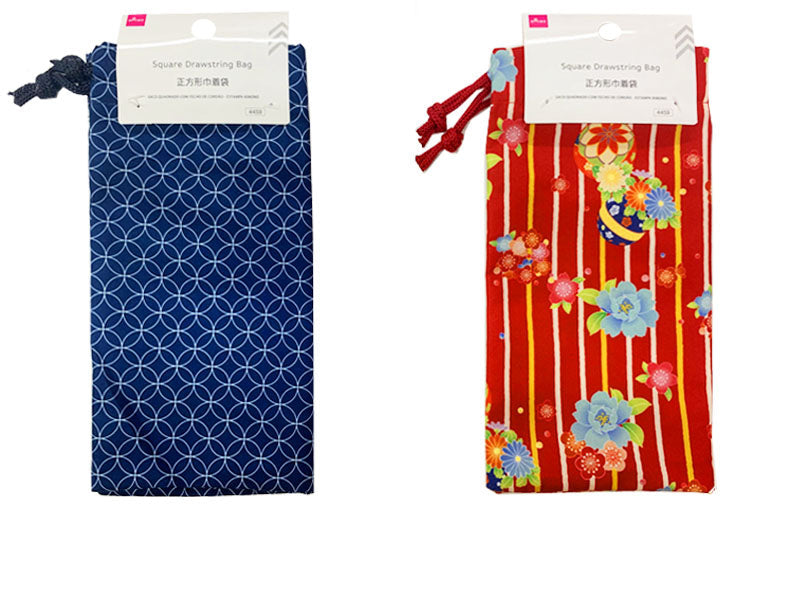 Square Drawstring Bag (Kimono Pattern)