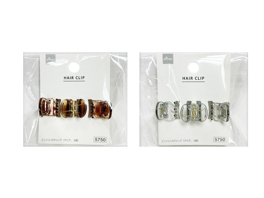 Mini Hair Clips (Clear, Set of 3)