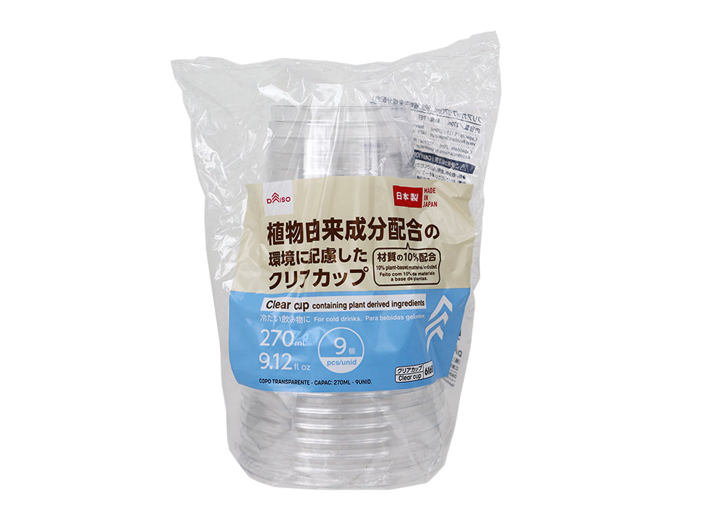 Clear Cup (9 pieces, Plant-Based Ingredients)