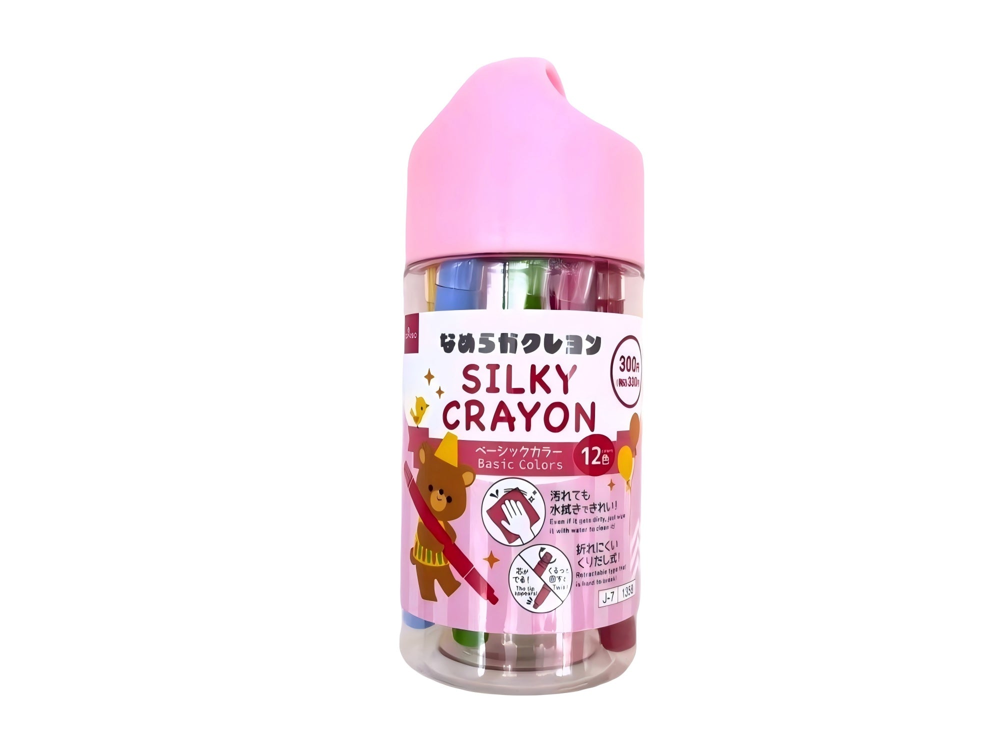 Crayon (12 Colors, Water-Soluble, Basic Colors)