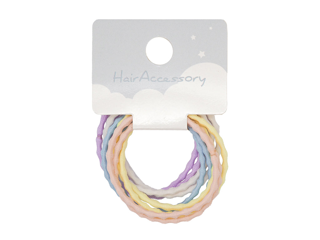Hair Tie Set (Poodle Rubber, Pastel Colors)
