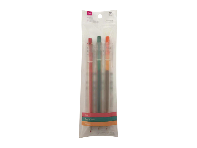 Gel Ink Ballpoint Pen (Knock Type, D, 3 Pieces)