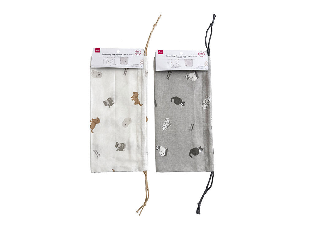 Drawstring Bag (Boat Shape, Dog & Cat Pattern)