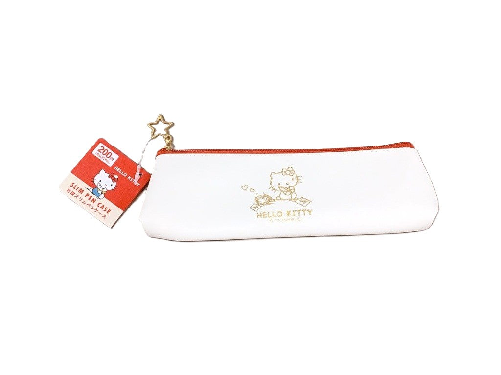 Synthetic Leather Slim Pen Case - Hello Kitty