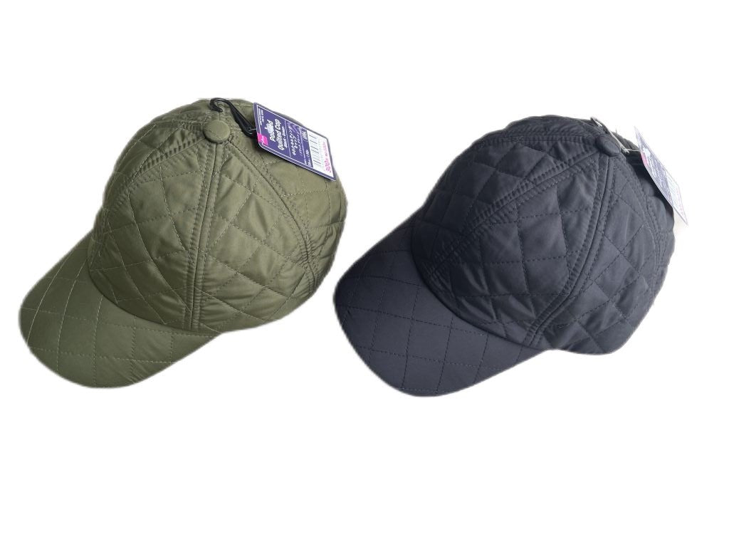 Quilted Cap (Black, Green)