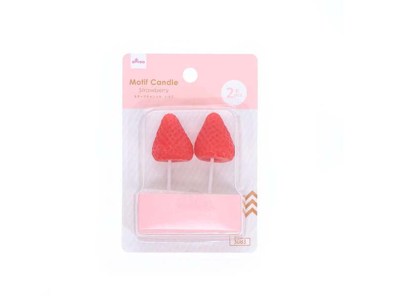 Motif Candle (Strawberry, 2 pieces)