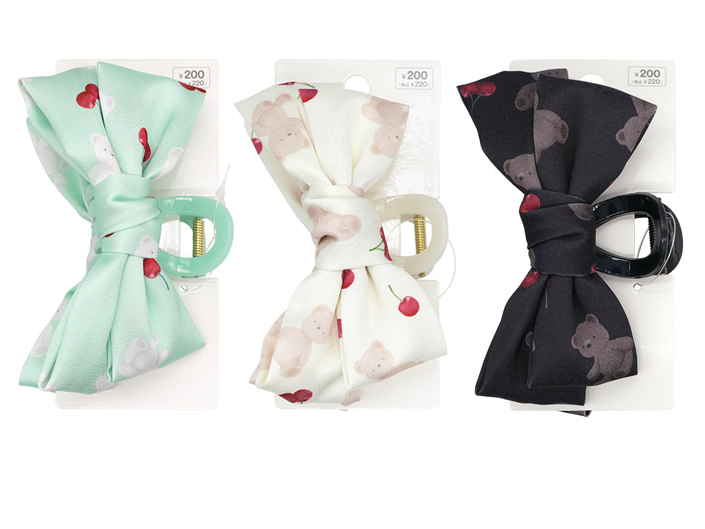Ribbon Bun Clip (Bear x Cherry)